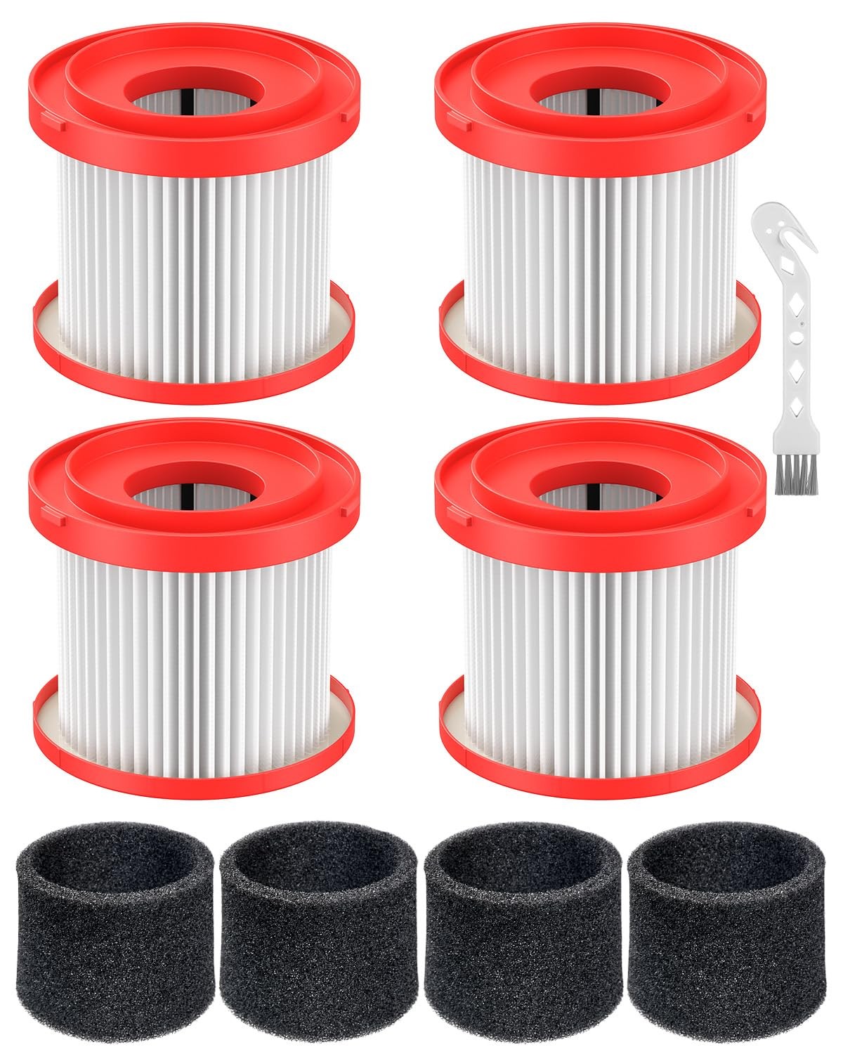 4 Pack 49-90-1900 Wet Dry Vacuum Filter Replacement 4 Pack, 1900 4+4