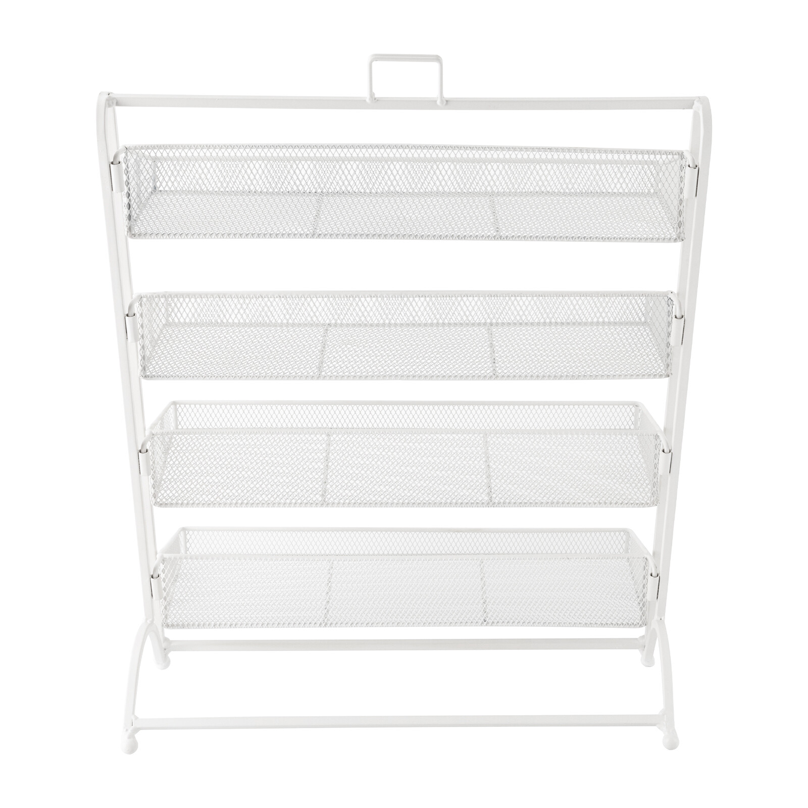 4 Tiers Candy Display Rack Retail Store Shelving Snack Storage Organizer White