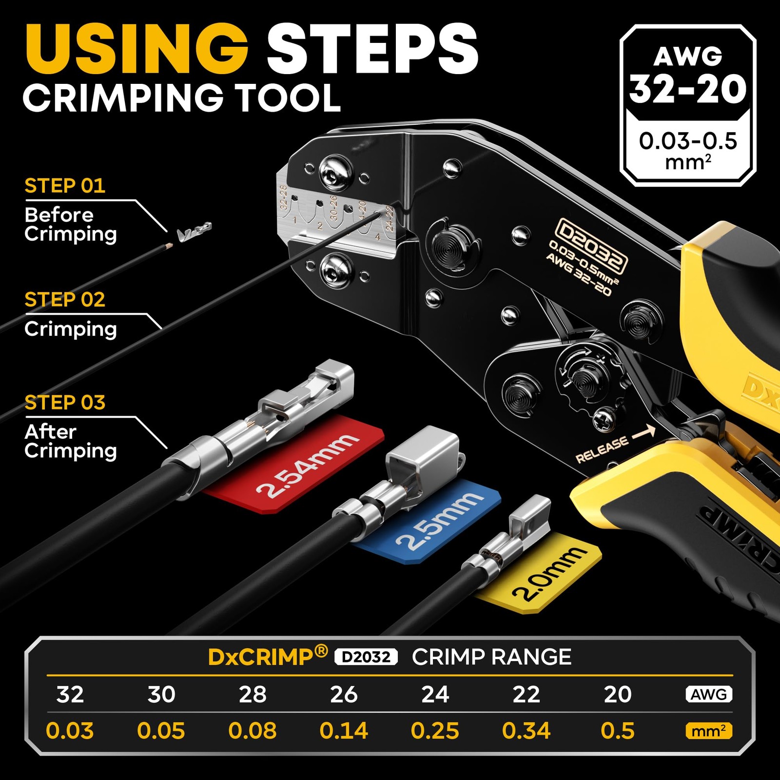 Crimping Tool Connector Kit, 20 Types of JST-XH/SYP 2.5mm and 2.54mm Connecto…