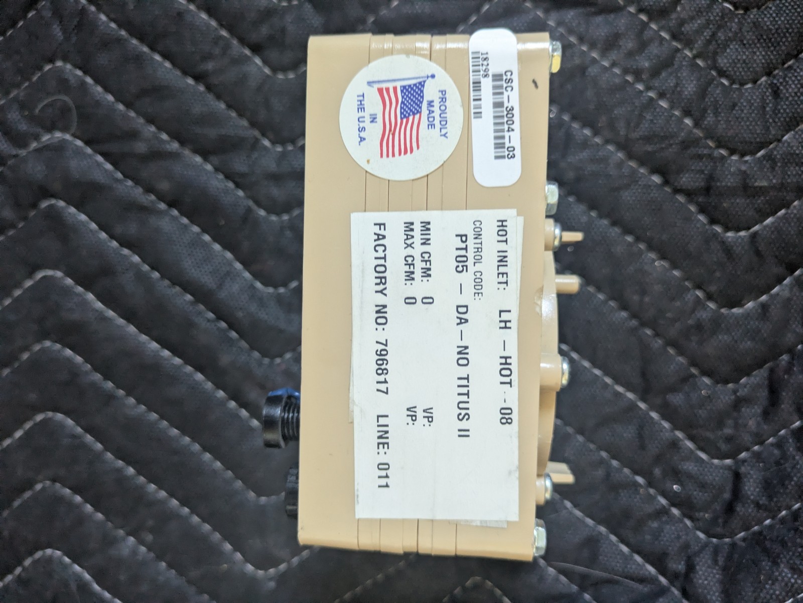 Titus II CSC-3004-03 VAV Pneumatic Control Module for PT05 VAV Box