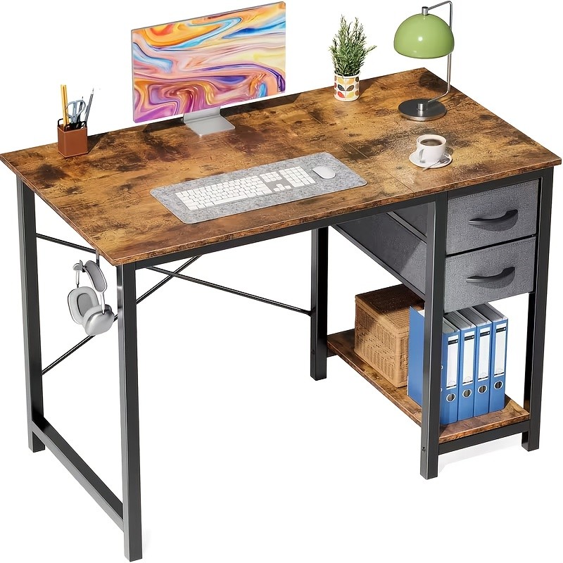 JHK Office desk, computer desk with drawers, home office