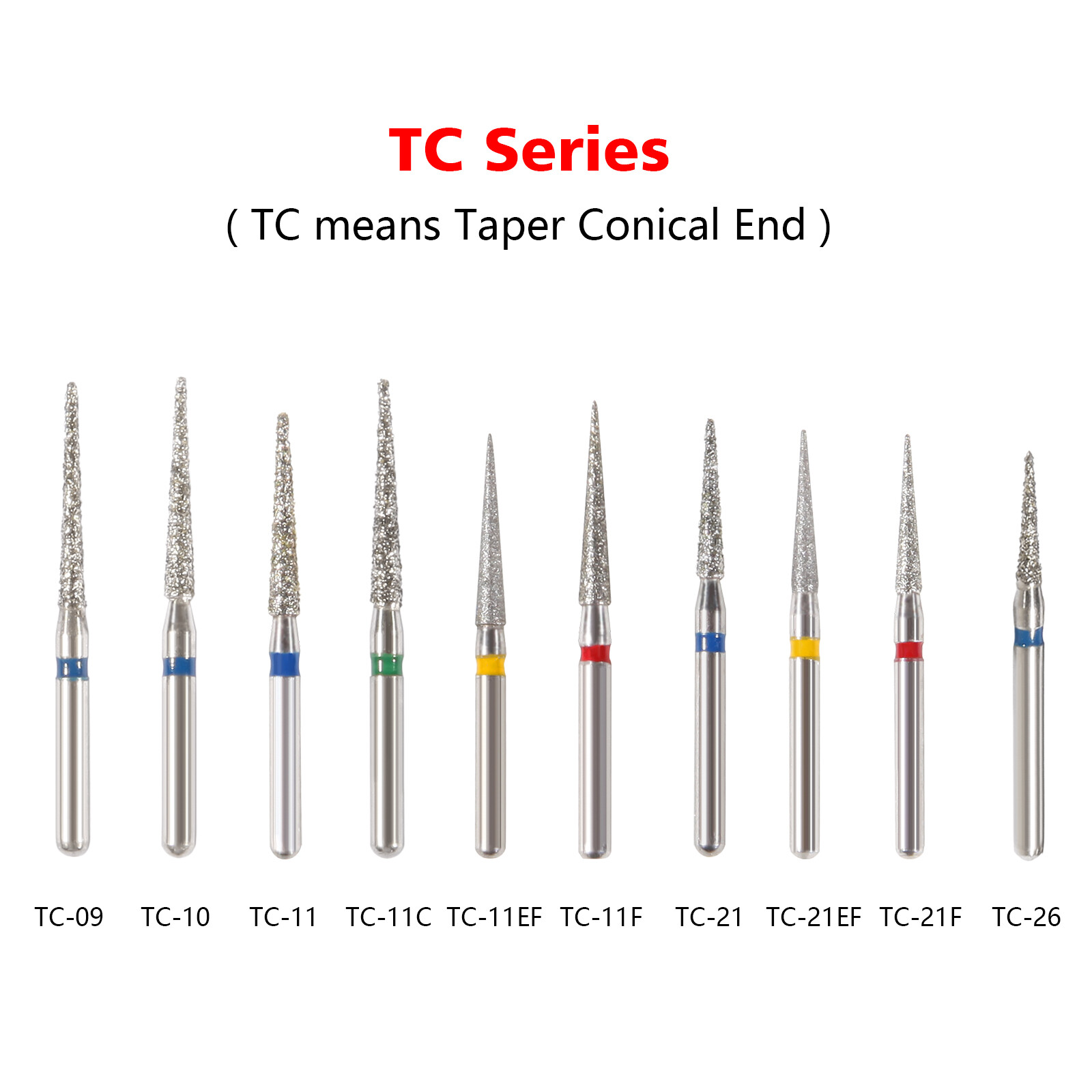 SANDENT Dental Diamond Burs FG 1.6mm for High Speed Handpiece 5Pcs/pack Drills