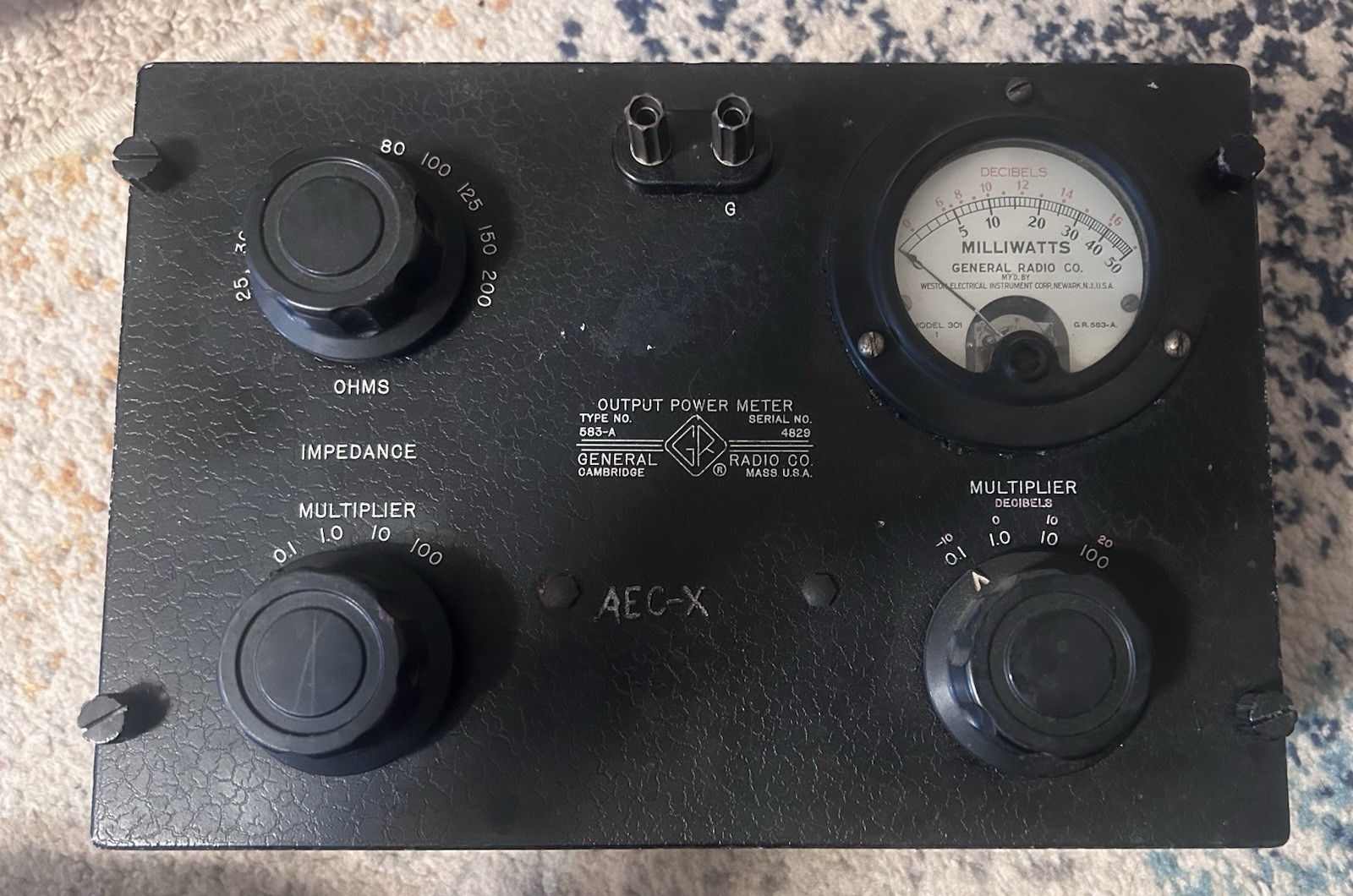 Vintage General Radio Type 583-A Output Power Meter – Cambridge, MA – Untested