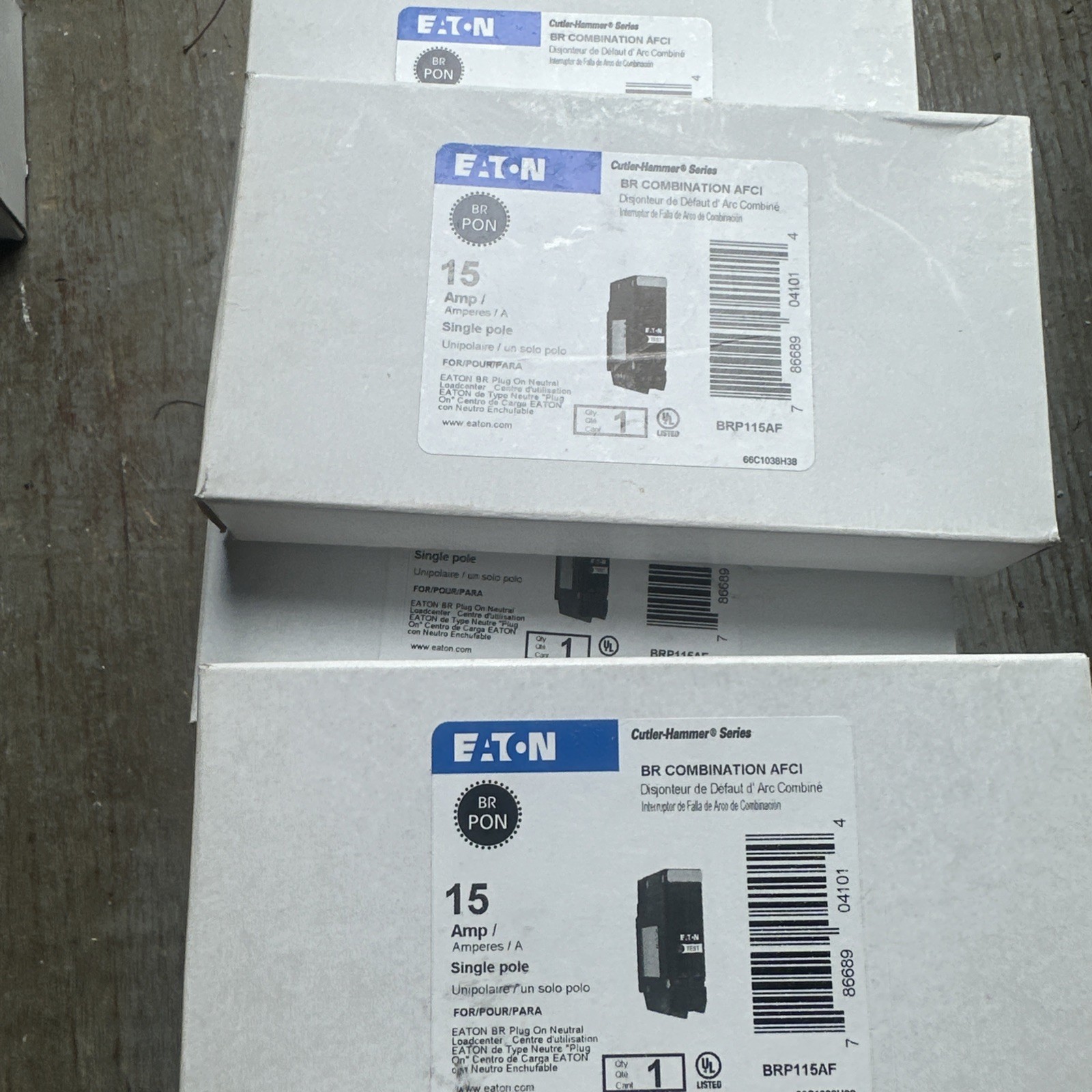 Eaton BRP115AF 120/240V 15A Single Phase Circuit Breaker