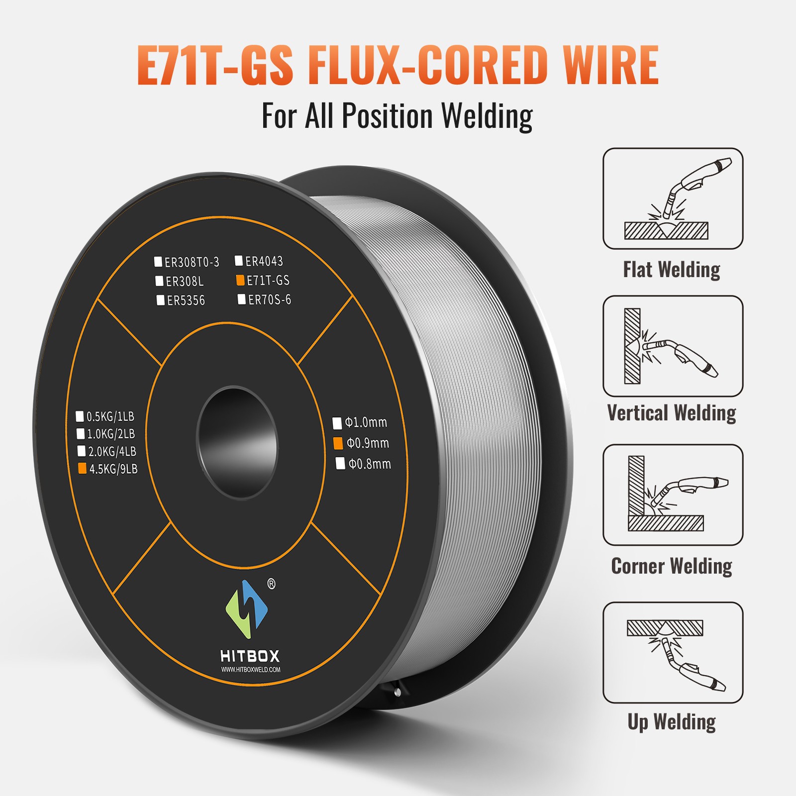 Low Spatter 9.9lbs & 0.035in Flux Core Welding Wire Flux Mig Welder Welding Wire