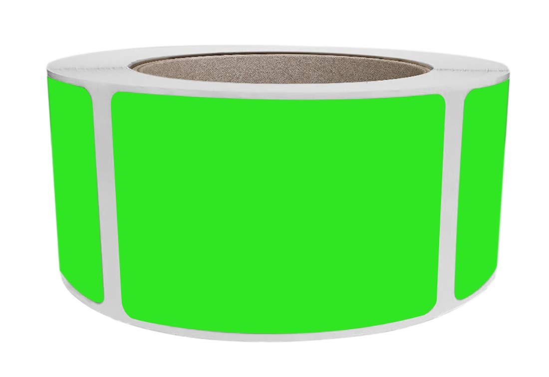 Royal Green Colored Label Tag Stickers 3X2 Inch 76Mm X 51Mm Neon Green Sticker