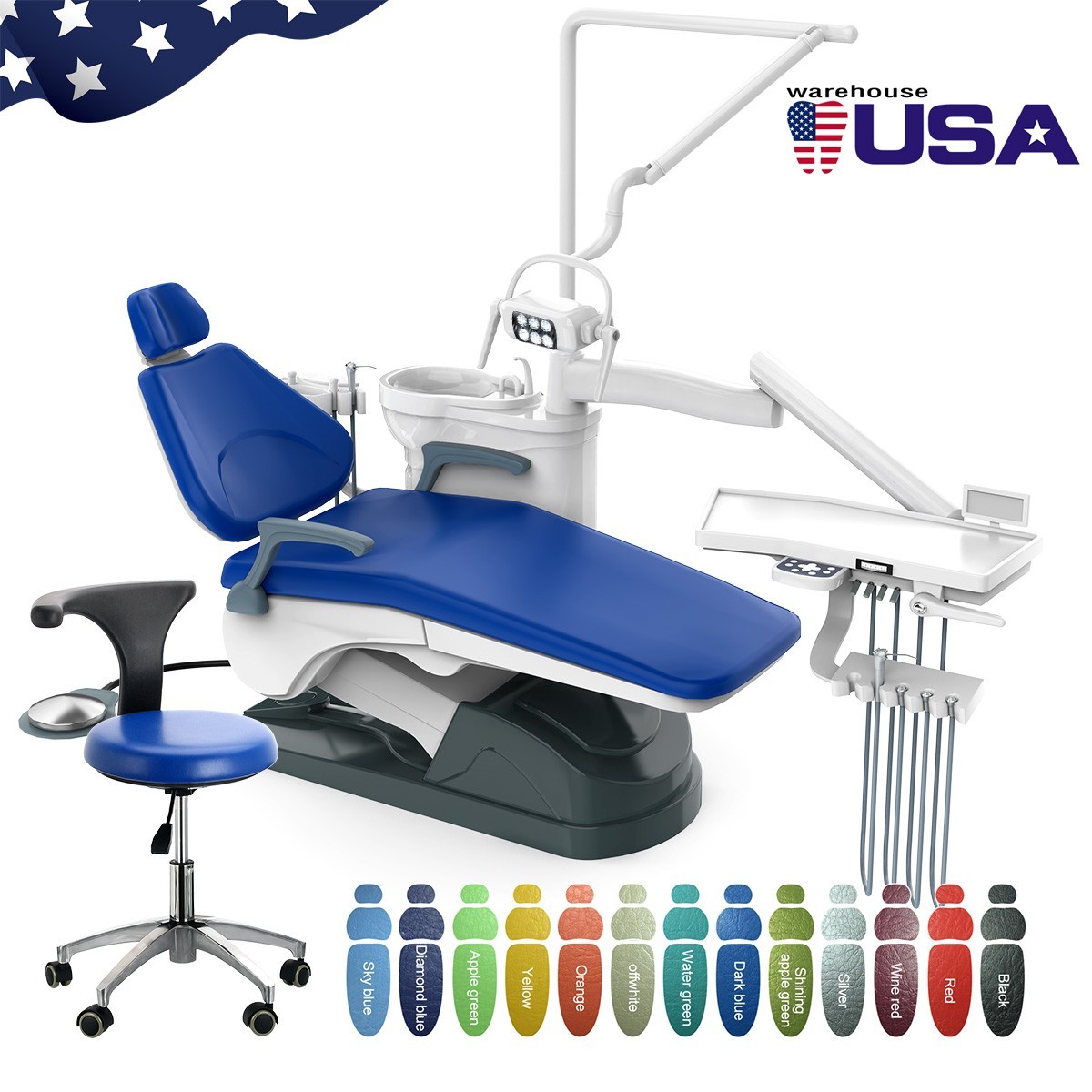 Dental Unit Surgery Chair Computer Controlled DC Motor&Stool TJ2688-A1 110V