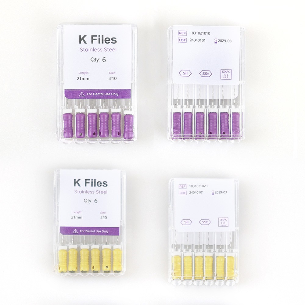 Dental Endo Root Canal File K-files Stainless Steel #6#8#10#15-40 Hand File 25mm