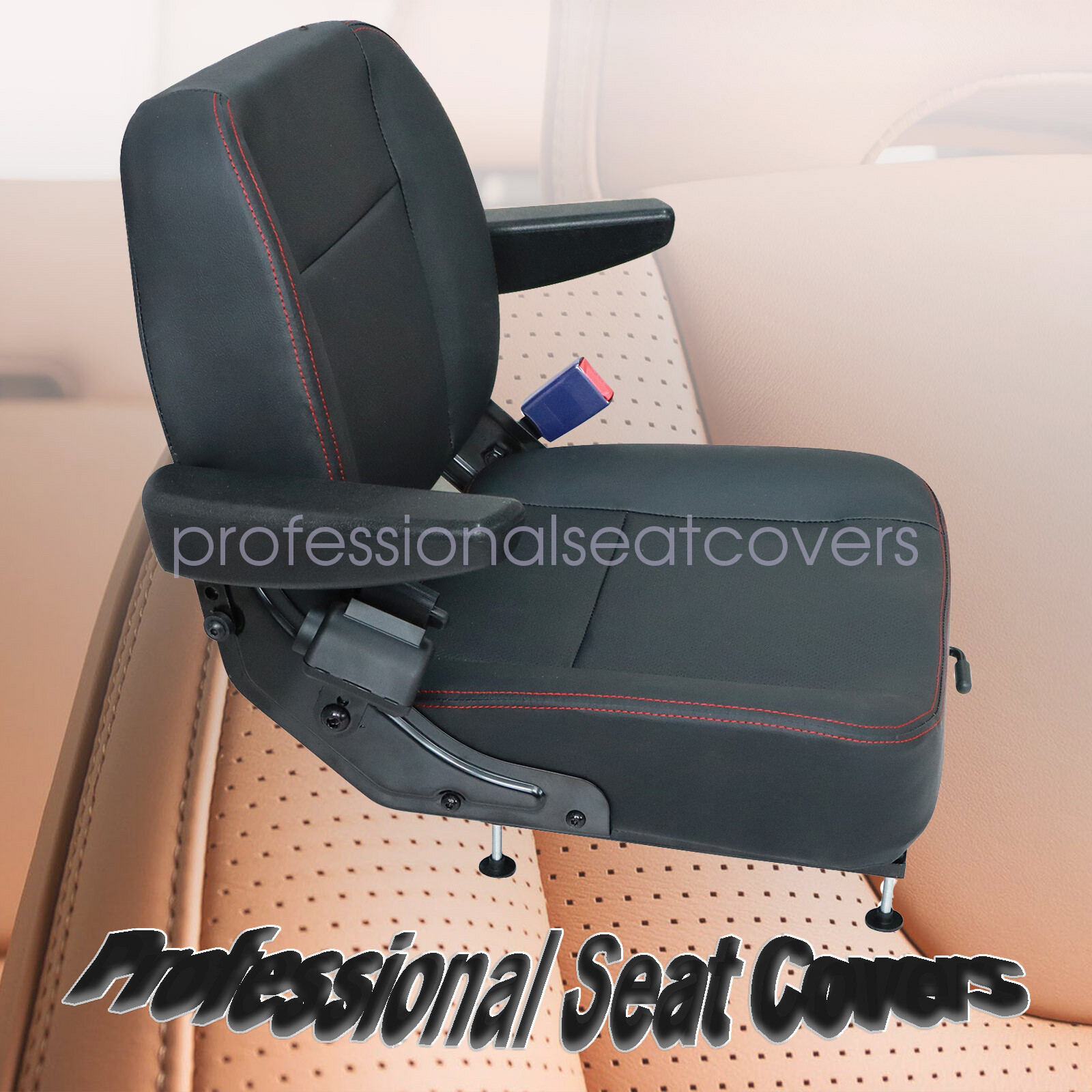 For Most Tractor Forklift Mower Dozer Telehandler Seat W/ Armrest & Safety Belt