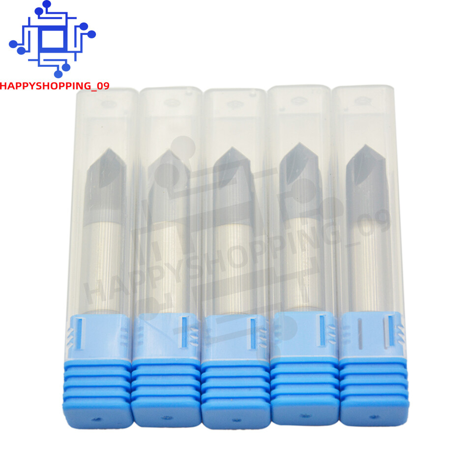 5Pcs 1/2″ 4 Flute 90 Degree Solid Carbide Chamfer Mill-Double End – AlTiN Coated