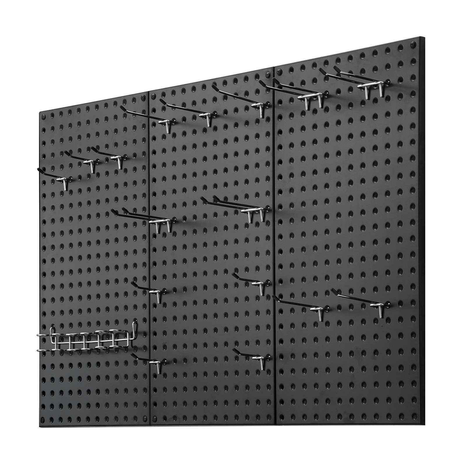 VEVOR Metal Pegboard Panels 3 Pcs 24″ x 12″ Wall Organizer for Garage Tool
