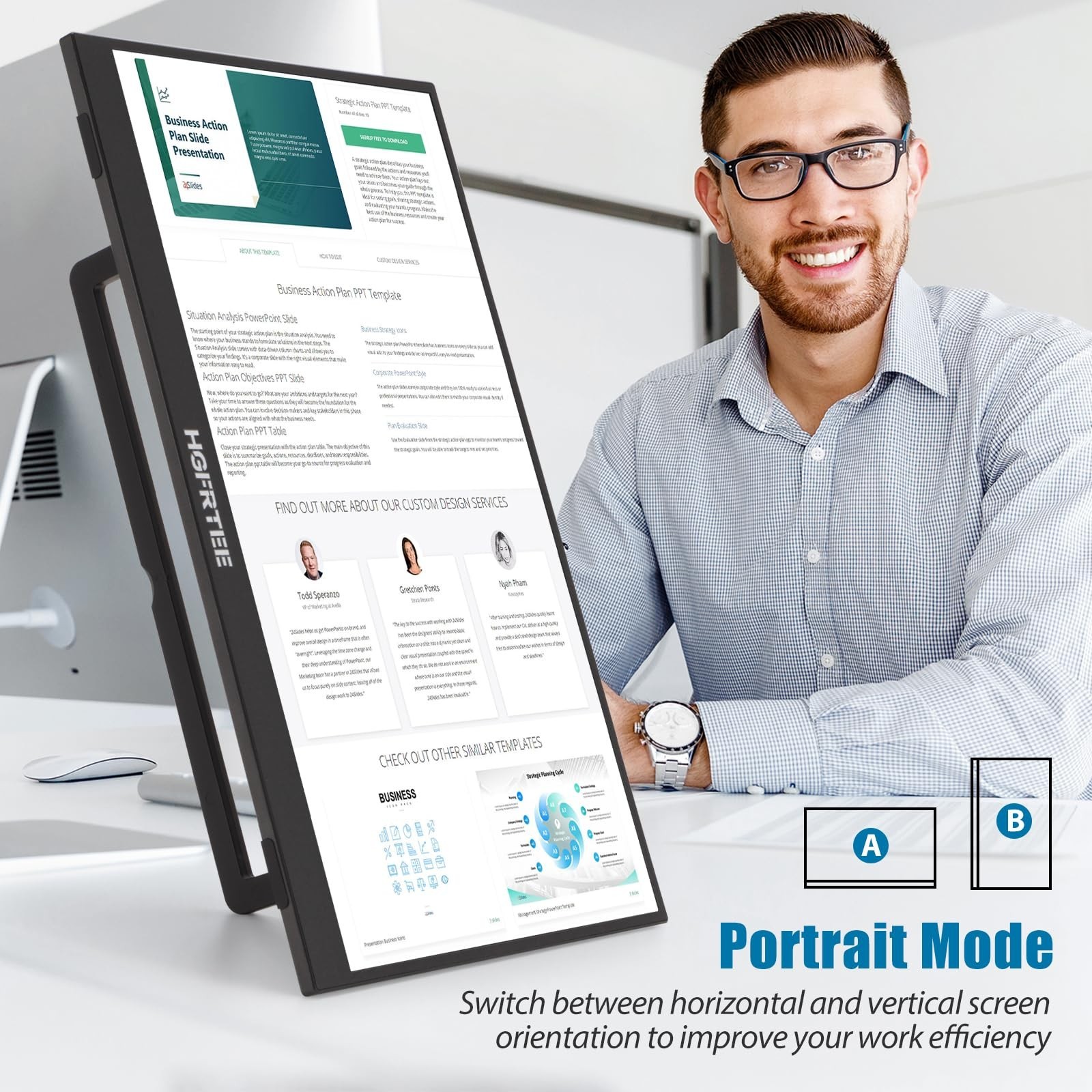 Portable Monitor Touchscreen 15.6″, 1920×1080 60Hz FHD IPS HDR 10-Point Touch…