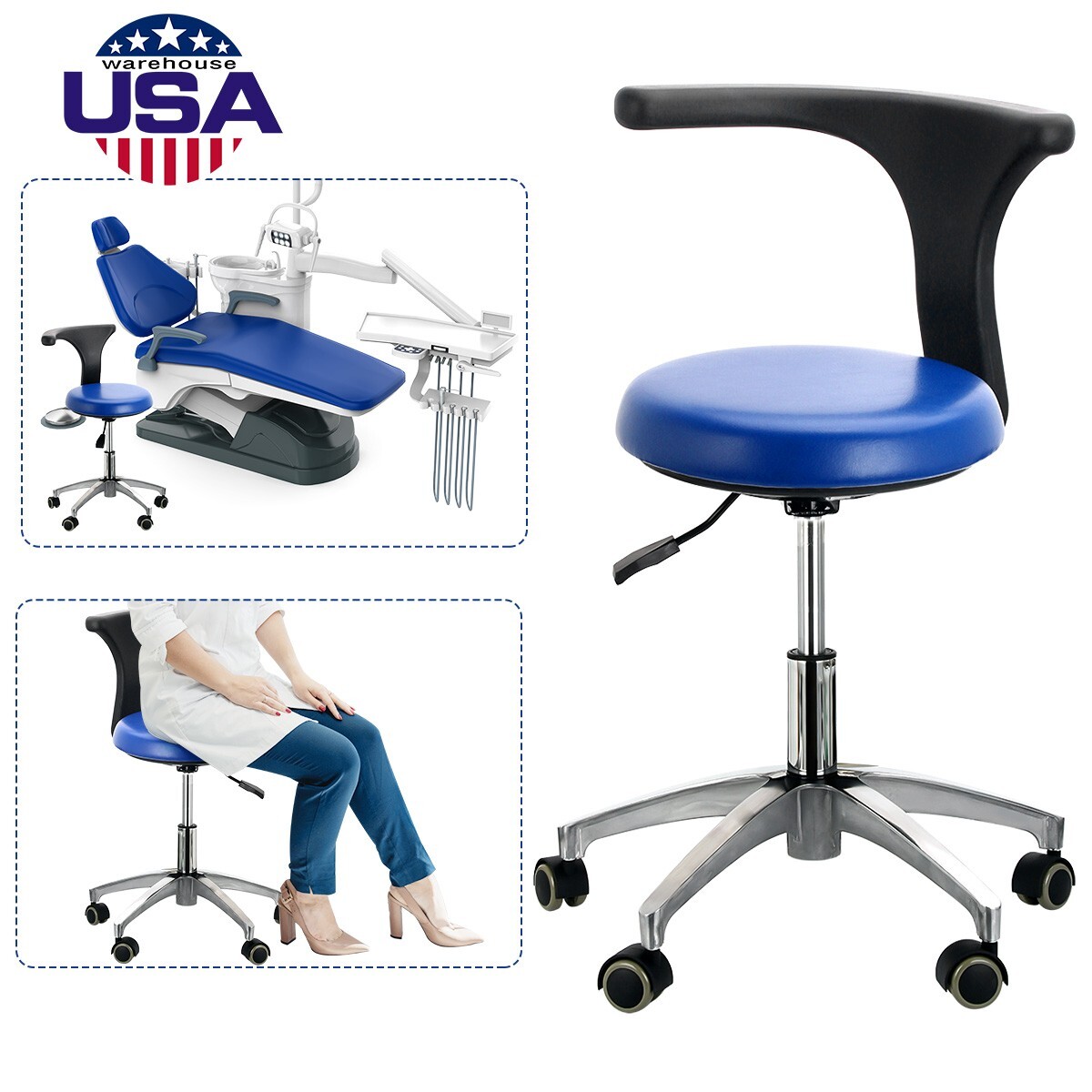 TUOJIAN Dental Unit Chair Computer Controlled DC Motor PU Hard Leather +Stool