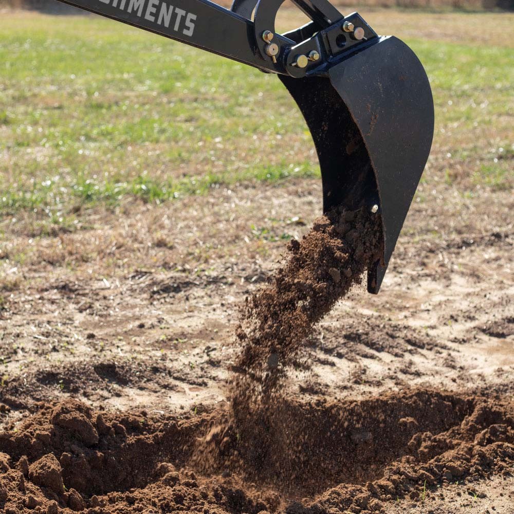 Titan Attachments 10″ Front Hoe & Backhoe Bucket, Replaceable Carbon Steel Teeth