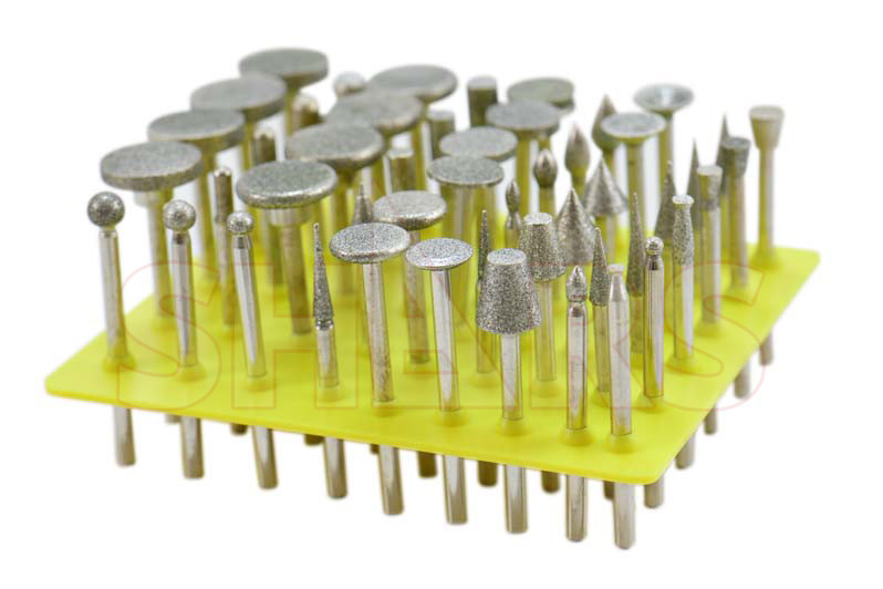 SHARS 50 Pieces Diamond Mounted Point Set 1/8″ Shank NEW !|