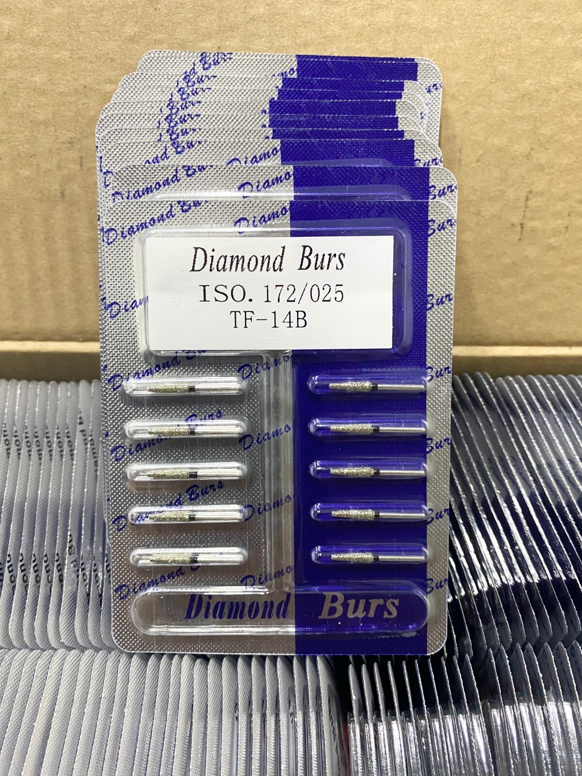 100 PCS TF-14B High Quality Black Super Coarse Taper Flat Dental Diamond Burs