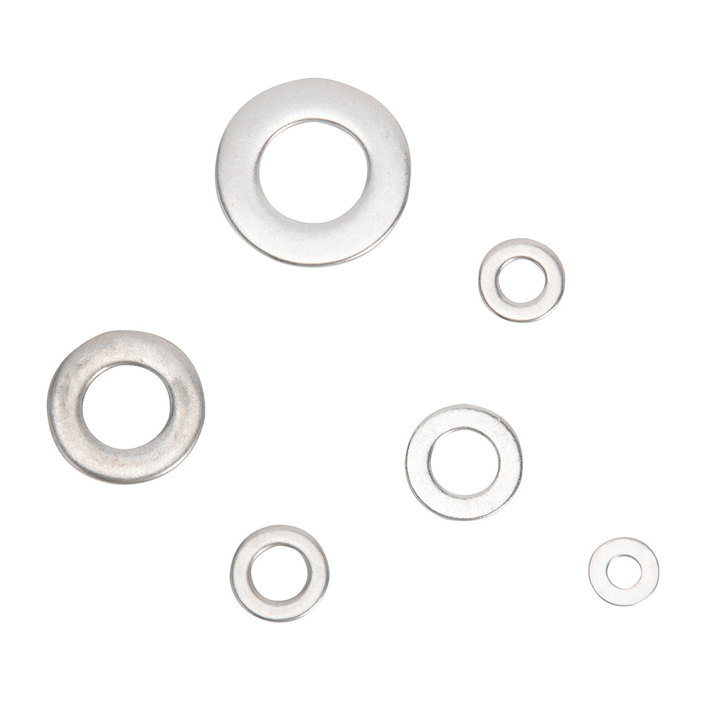 660pcs 304 SS Flat Washers Assortment Set 6 Sizes M3 M4 M5 M6 M8 M10