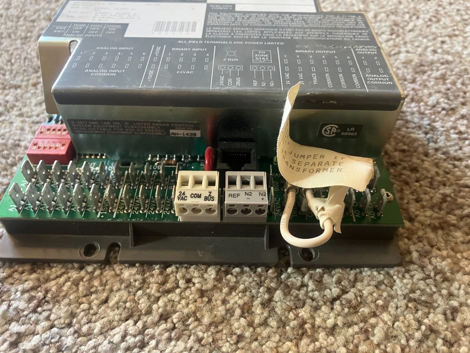 Johnson Controls AS-VAV111-1 Variable Air Volume Controller