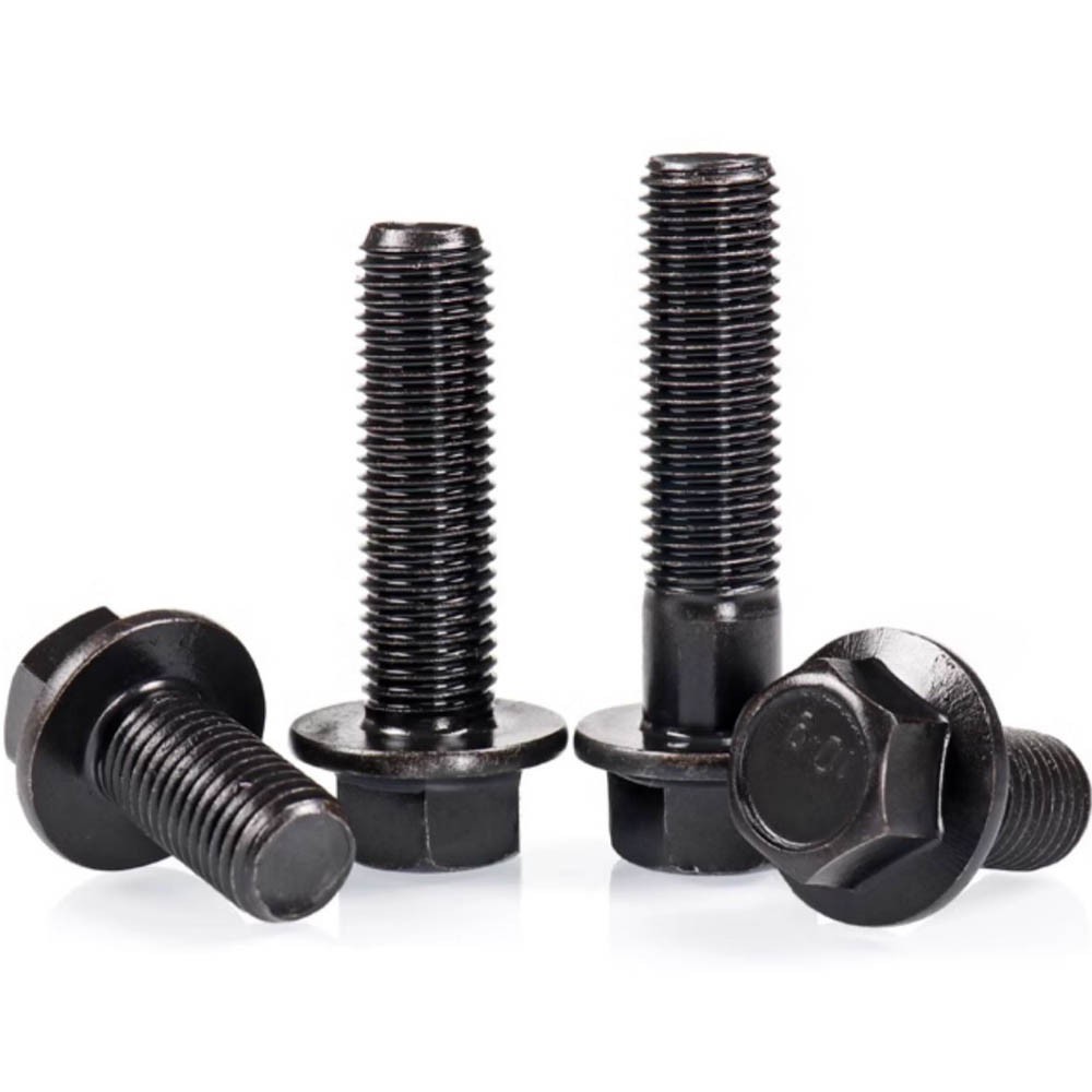 M16 x 1.5 Fine Thread Class 10.9 Hex Head Flange Screws Frame Bolts Black Oxide