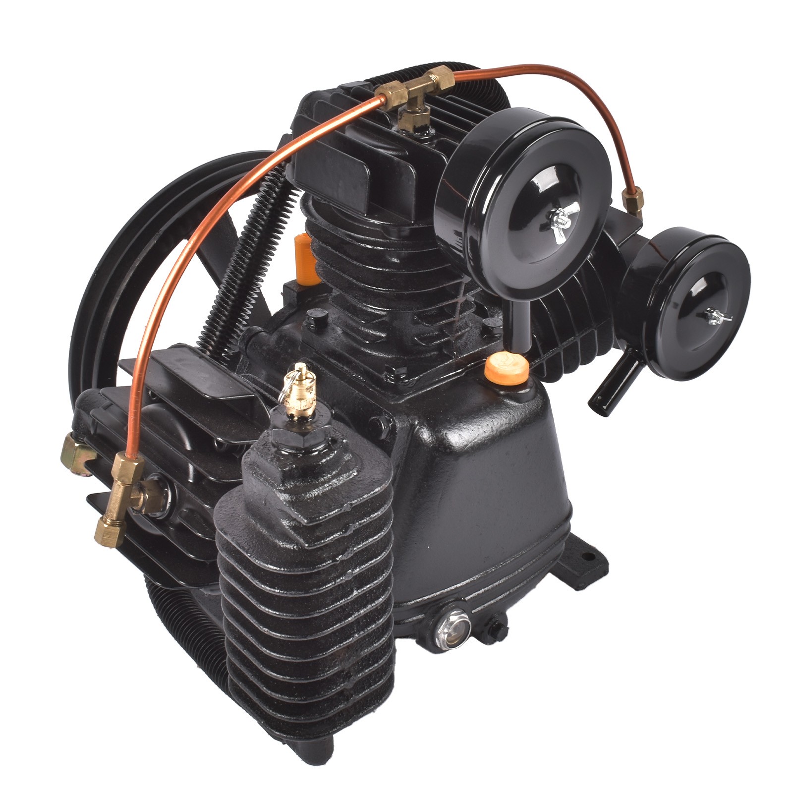 Air Compressor Pump 3 Cylinder 2 Stage 15 SCFM 175 Max PSI 10.5″ Flywheel New