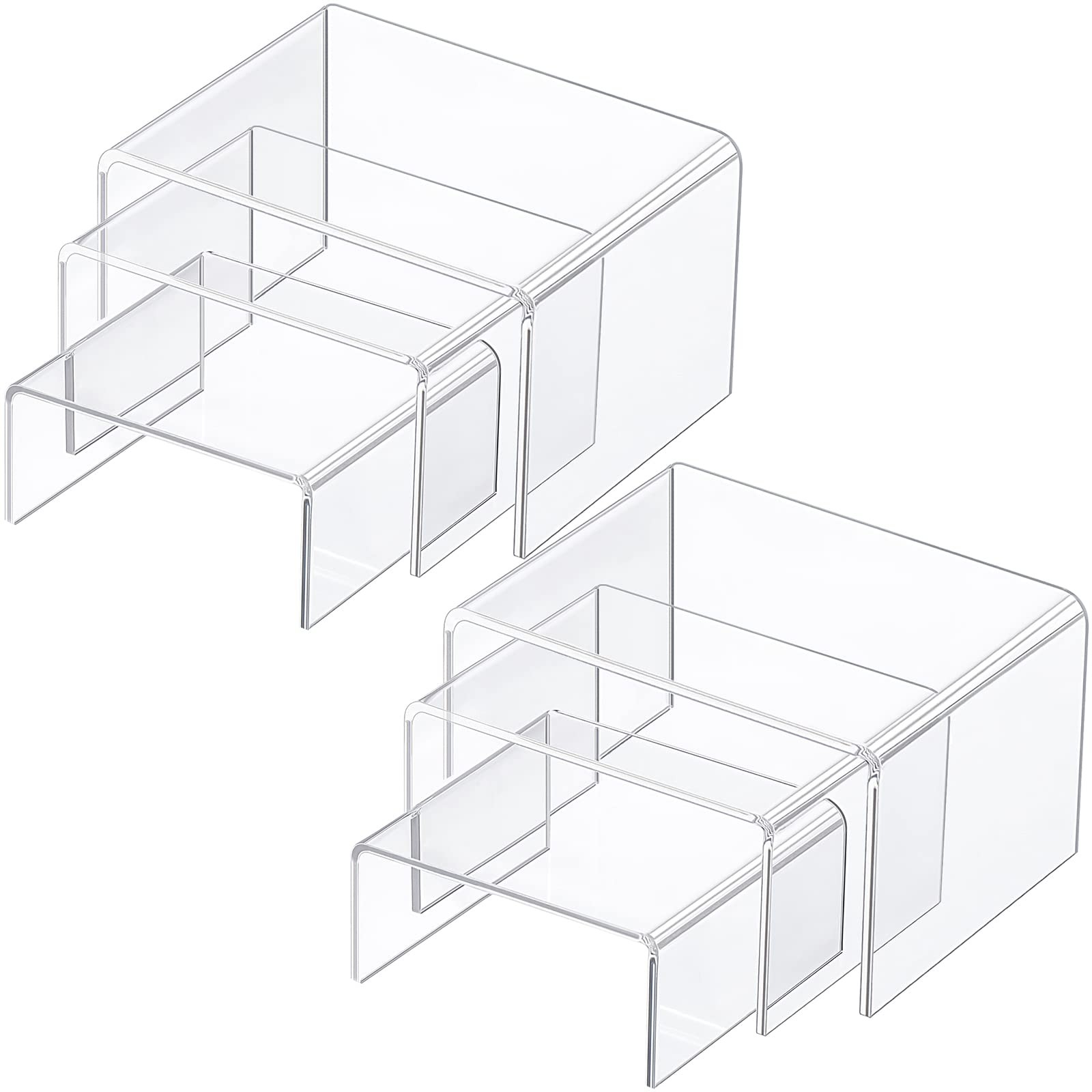 Chuangdi 2 Sets Acrylic Display Risers, Product Stand, Jewelry Display Riser …