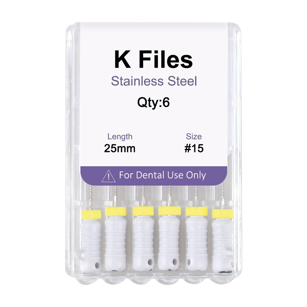 Dental Endo Root Canal File K-files Stainless Steel #6#8#10#15-40 Hand File 25mm
