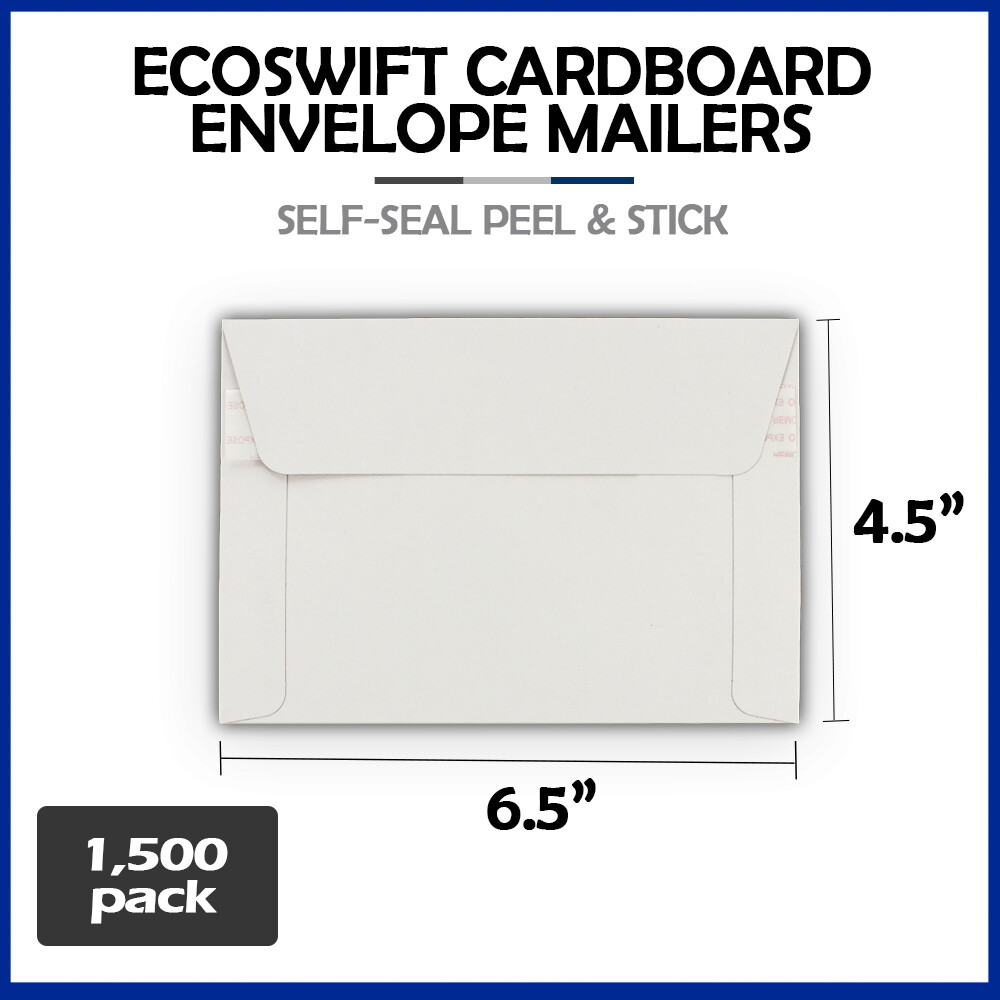 1500 – 6.5×4.5 “EcoSwift” Brand Self Seal Rigid Photo Cardboard Envelope Mailers