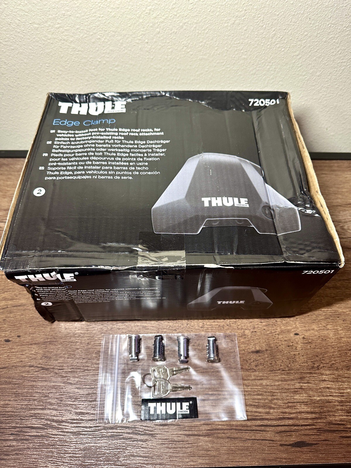 Thule Edge Clamp Foot Pack 720501 + Thule Metal Locks 4-Pack (Free $74.95 Value)