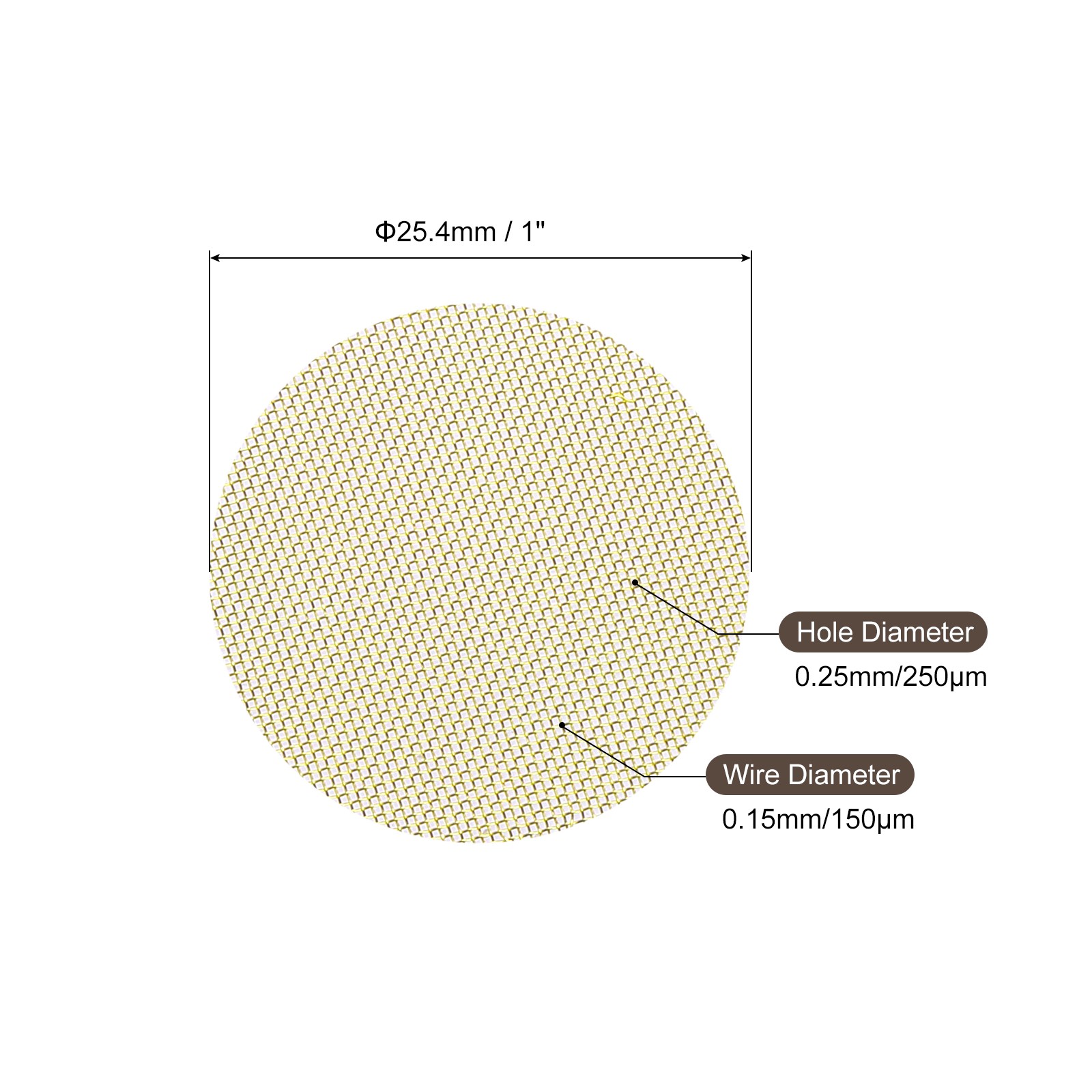 Pipe Screen Brass Screens, 1 Inch(25.4mm) Diameter for Pipe Filter, Pack of 120