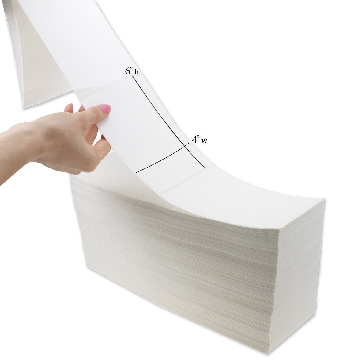 4000-20000 4×6 Fanfold Direct Thermal Shipping Labels Perforated Label For Zebra