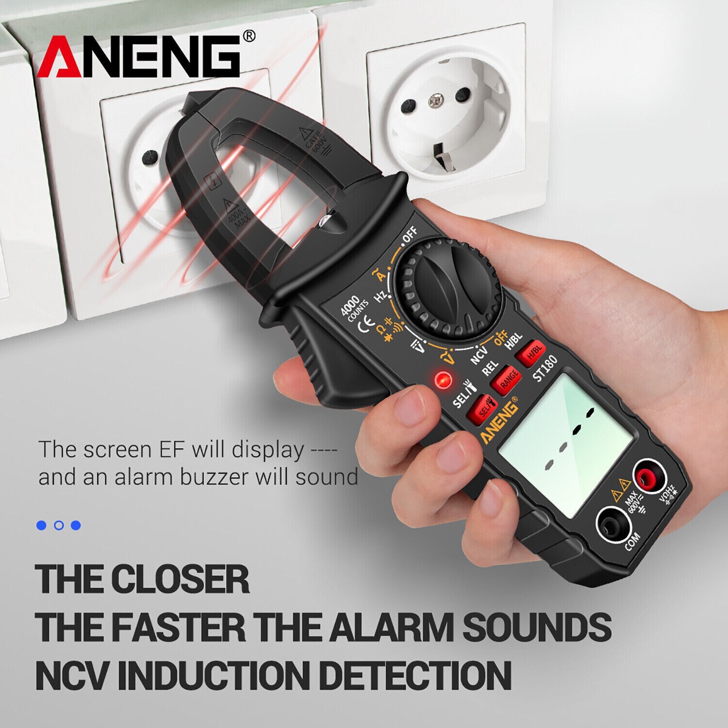 Digital Multimeter Tester AC DC Voltage RMS Amps Clamp Meter Auto Range Handheld
