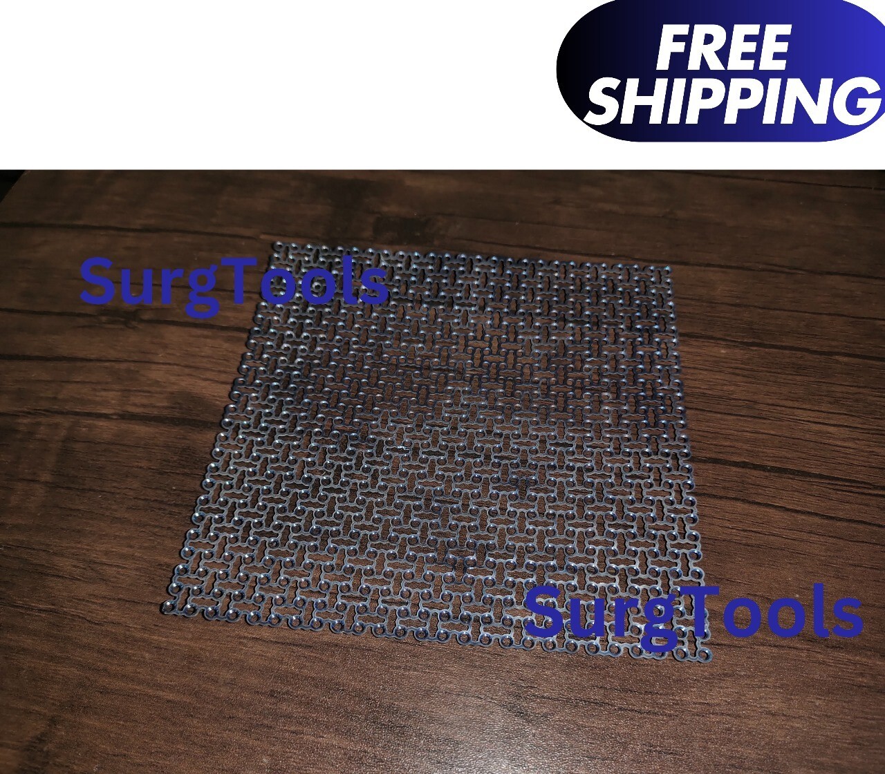 Titanium Cranioplasty Mesh 200x200mm Thickness 0.5mm with Screws 32 Pcs