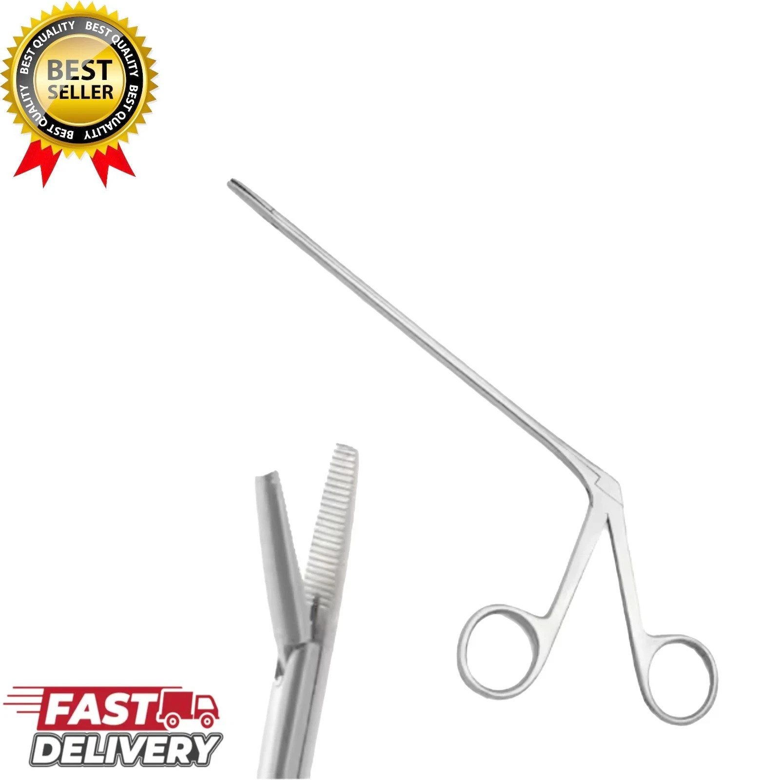2Pcs Crocodile Alligator Ear Forceps3.5″&6.5″Surgical ENT Instruments