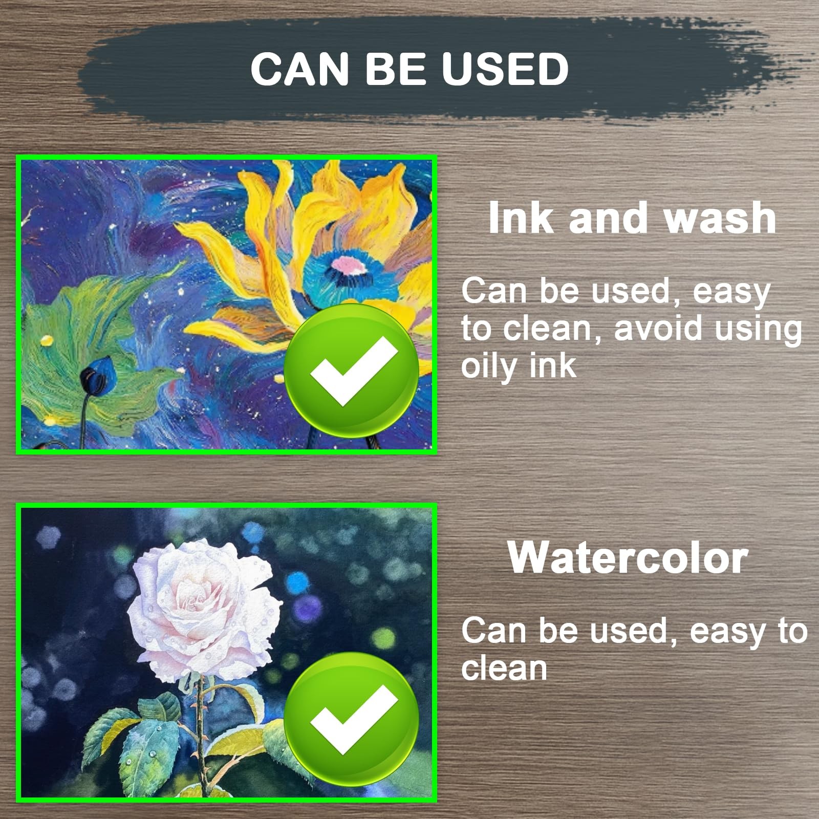 5×7 Inch Gel Plate Printing Kit Rubber Roller Watercolor Paints Stencils
