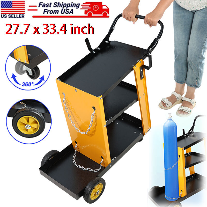 Welding Cart 3 Tiers 200 LBS Welder Welding Cart with 360° Swivel Wheels New