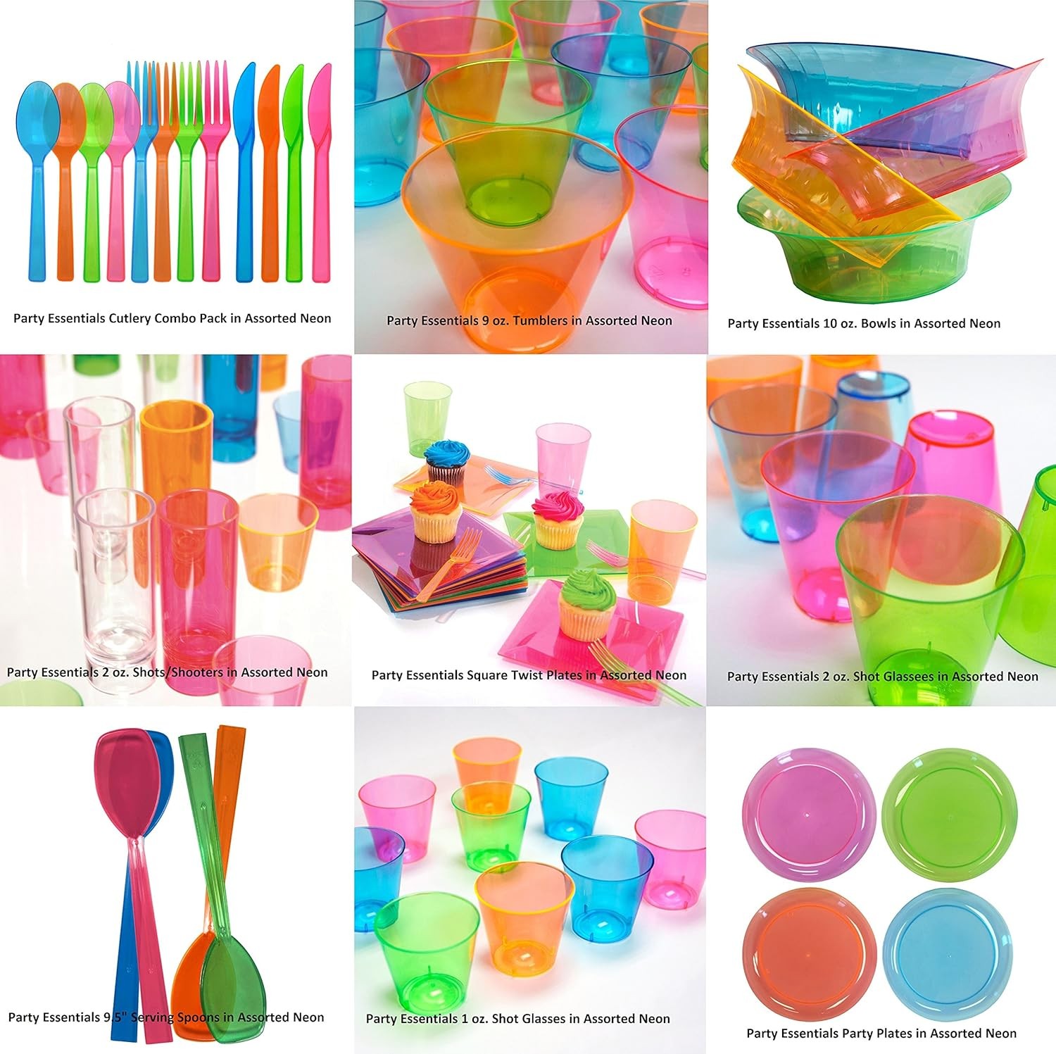 Hard Plastic 10-Ounce Party Cups/Drinking Glasses/Tall Tumblers, 25-Count,