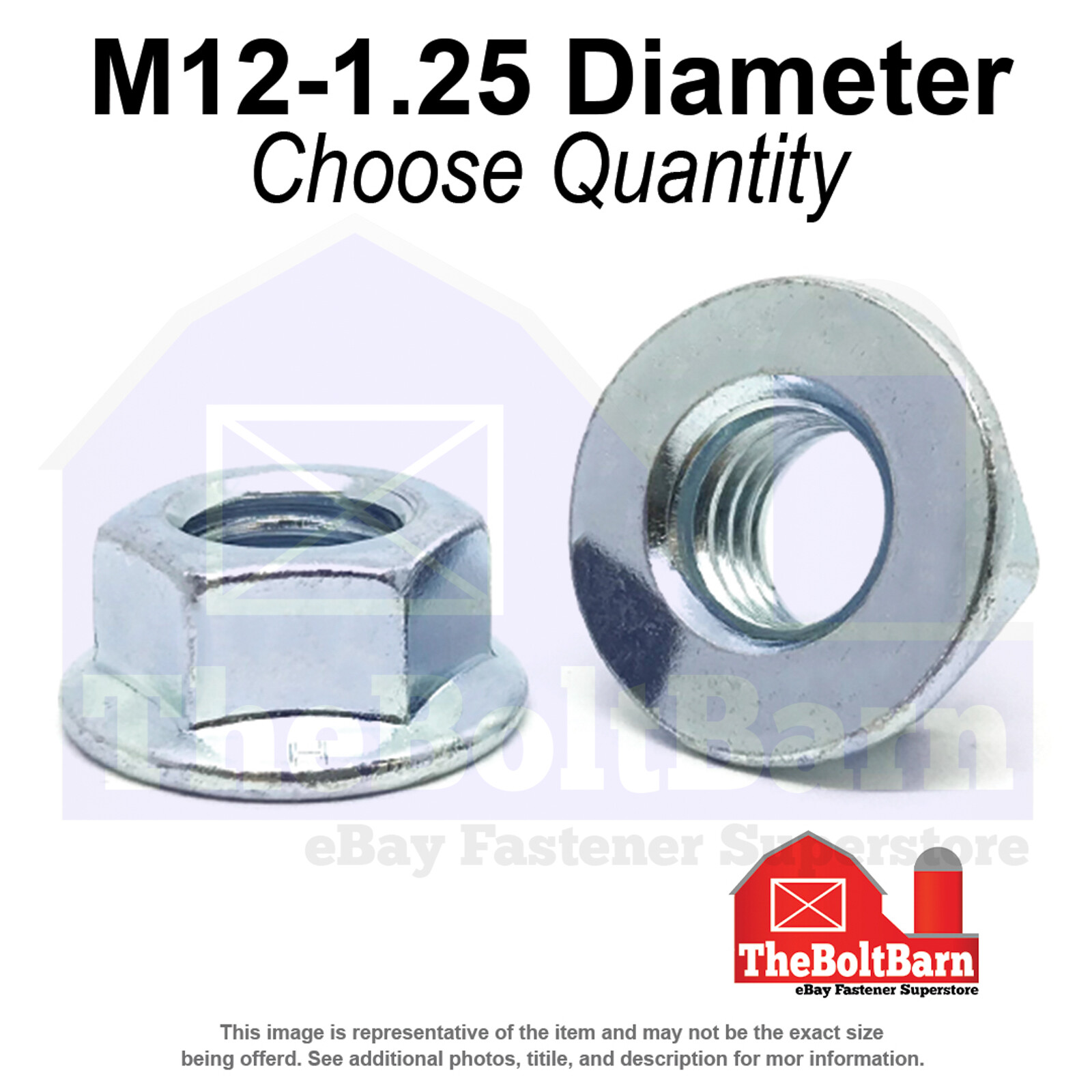 M12-1.25 Class 10 JIS Serrated Hex Flange Nuts Zinc Fine Thread (Pick Quantity)