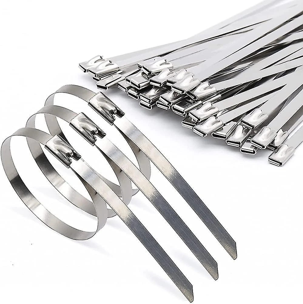 300MM X 4.6MM STAINLESS STEEL METAL CABLE TIES WRAP HEAT EXHAUST ZIP TIE TL