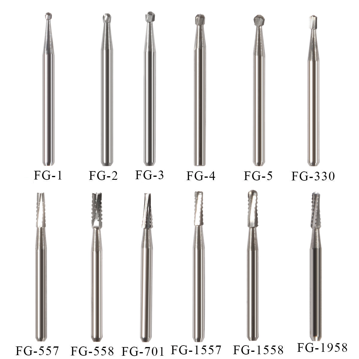 10-100PCS Dental Tungsten Carbide Inverted Cone FG Bur FOR High Speed Handpiece