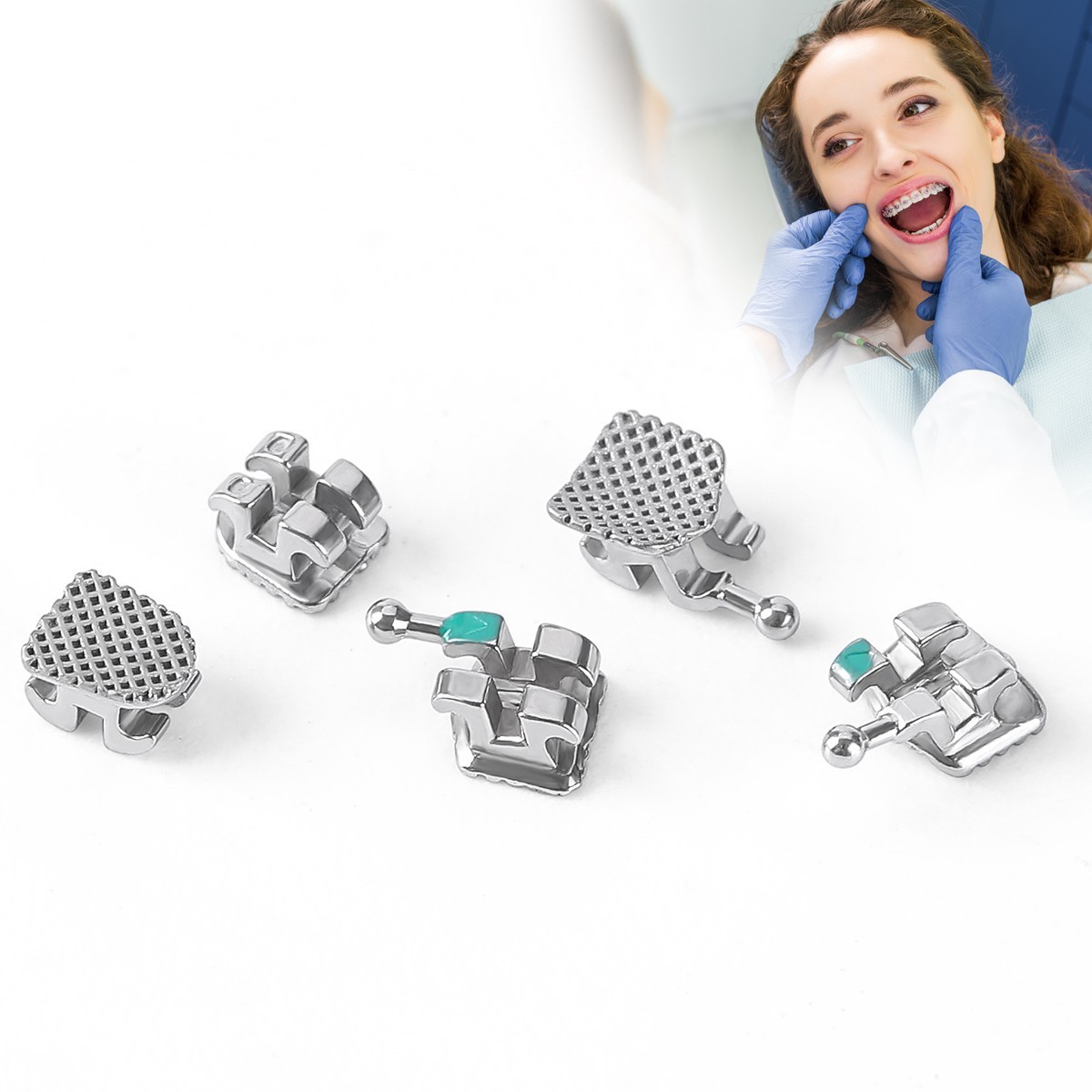 20Sets Dental Orthodontic MIM Monoblock Brackets Mini Roth 0.022″ Hooks AZDENT