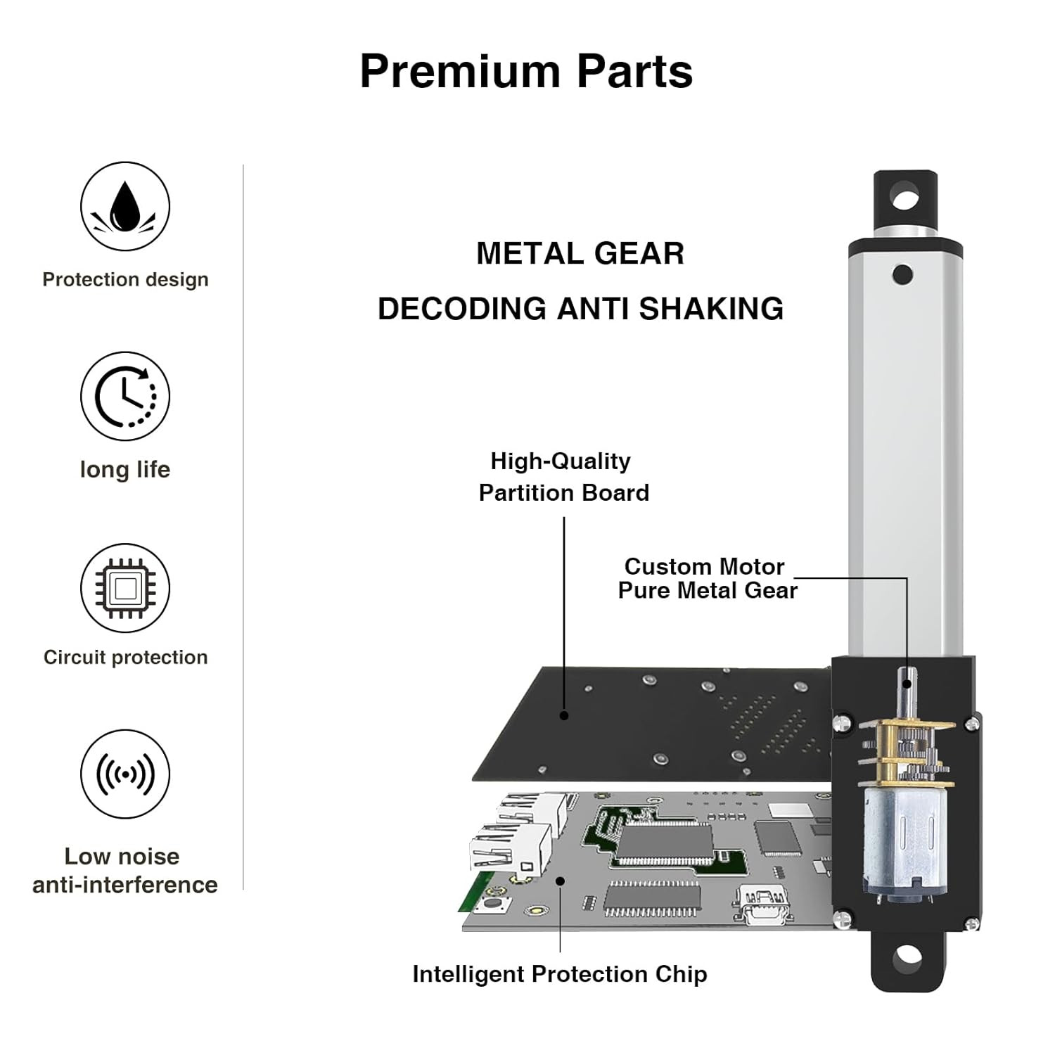 DC 12V Small Mini Micro Linear Actuator 1.2″ 2″ 3″ 4″ Stroke Fast Speed 6inch /s