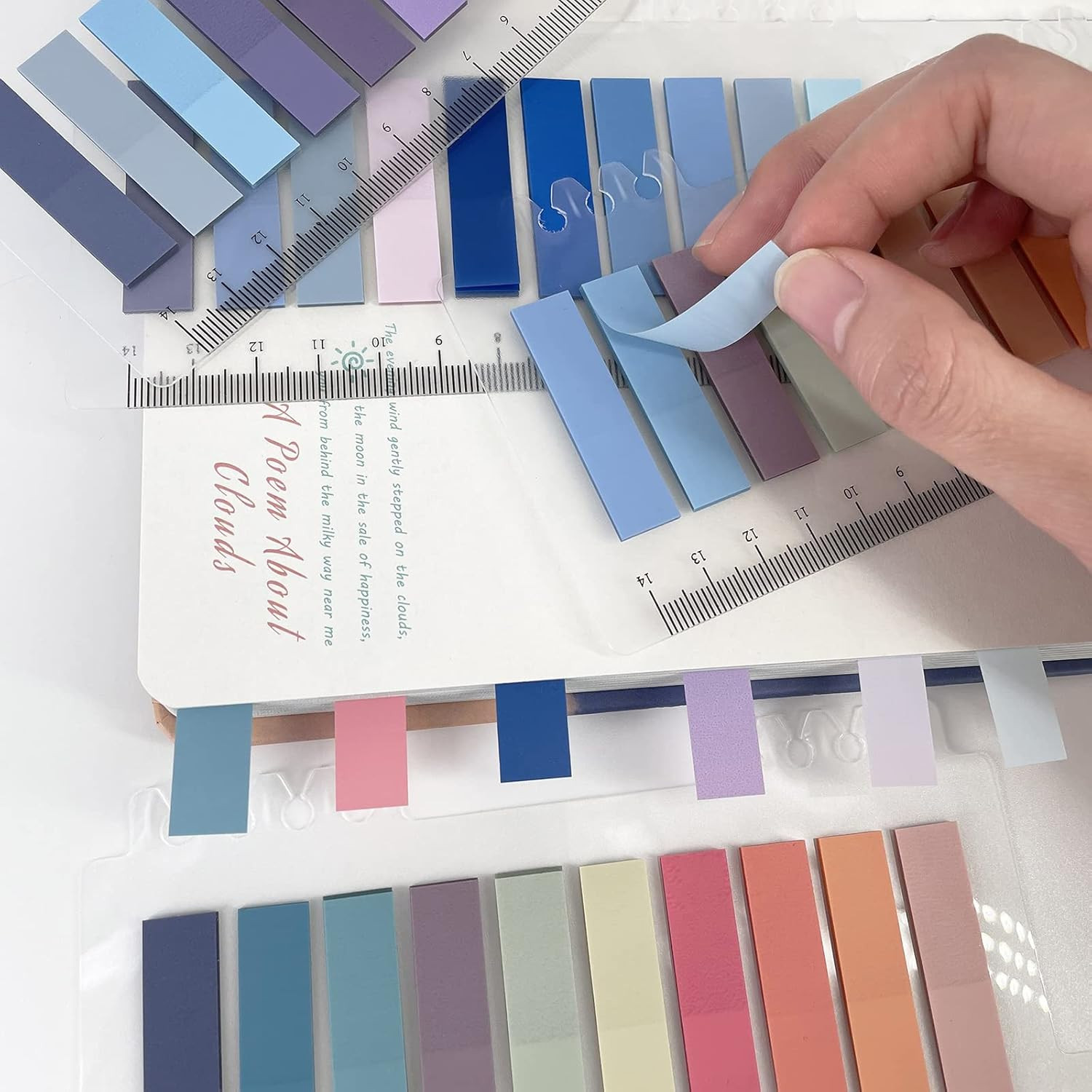 800 Pcs Writable Sticky Index Tabs with Ruler for Page Marking and Organization