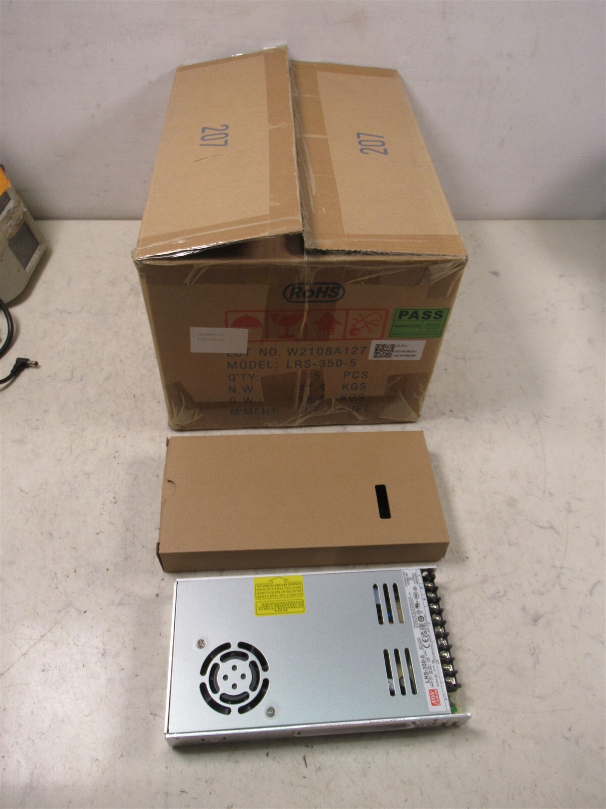 Mean Well MW LRS-350-5 Power Supply Case of 15 New Units AC/DC 5V@60A 300W