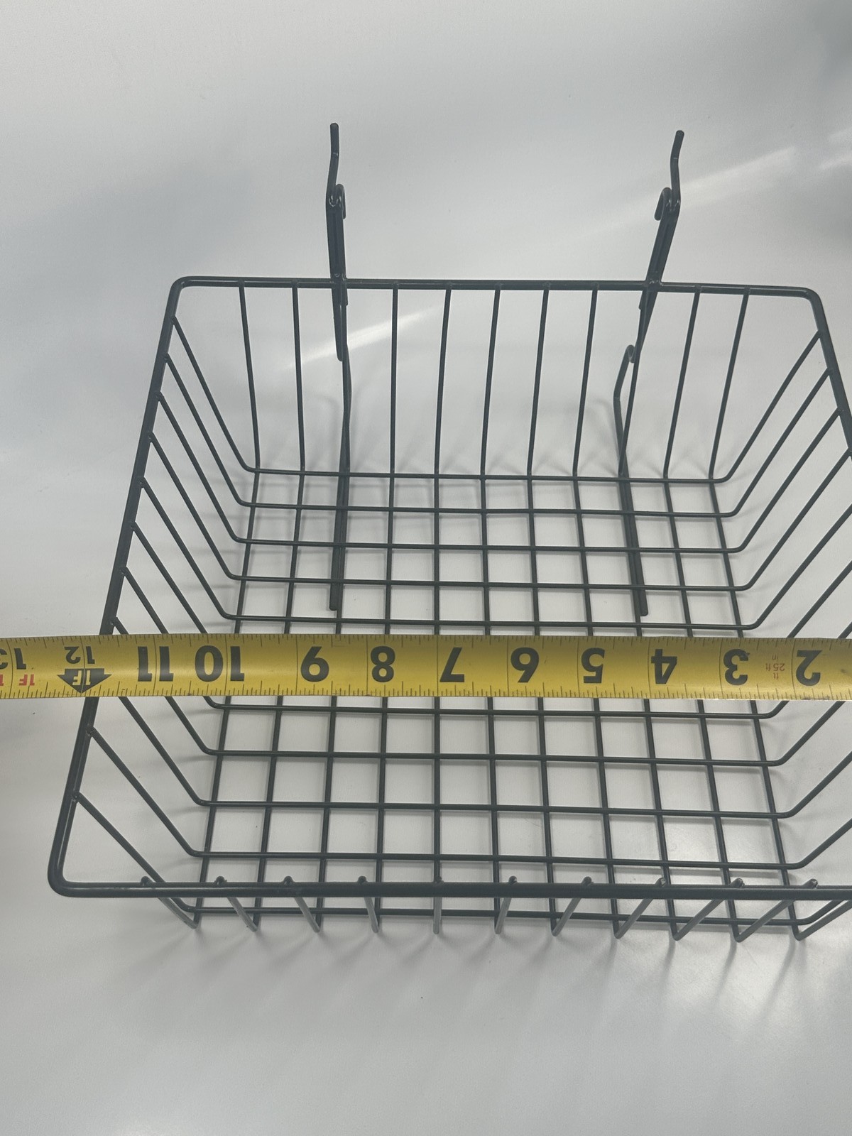 Wire Gridwall Basket Display Rack Black Metal Hanging Shelf Retail Store Fixture