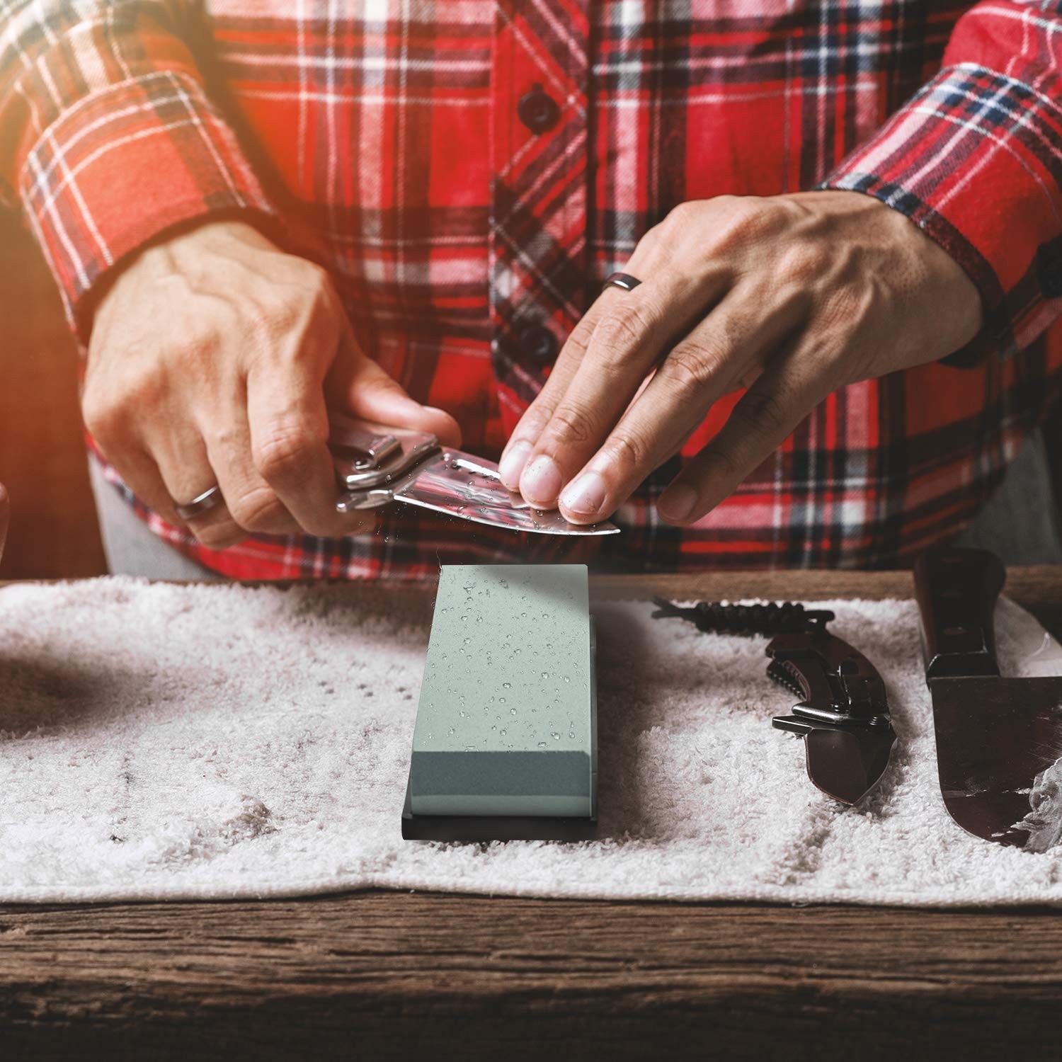 KEENBEST Actual Grit Premium Material Sharpening Stone 2 Side Large, Green