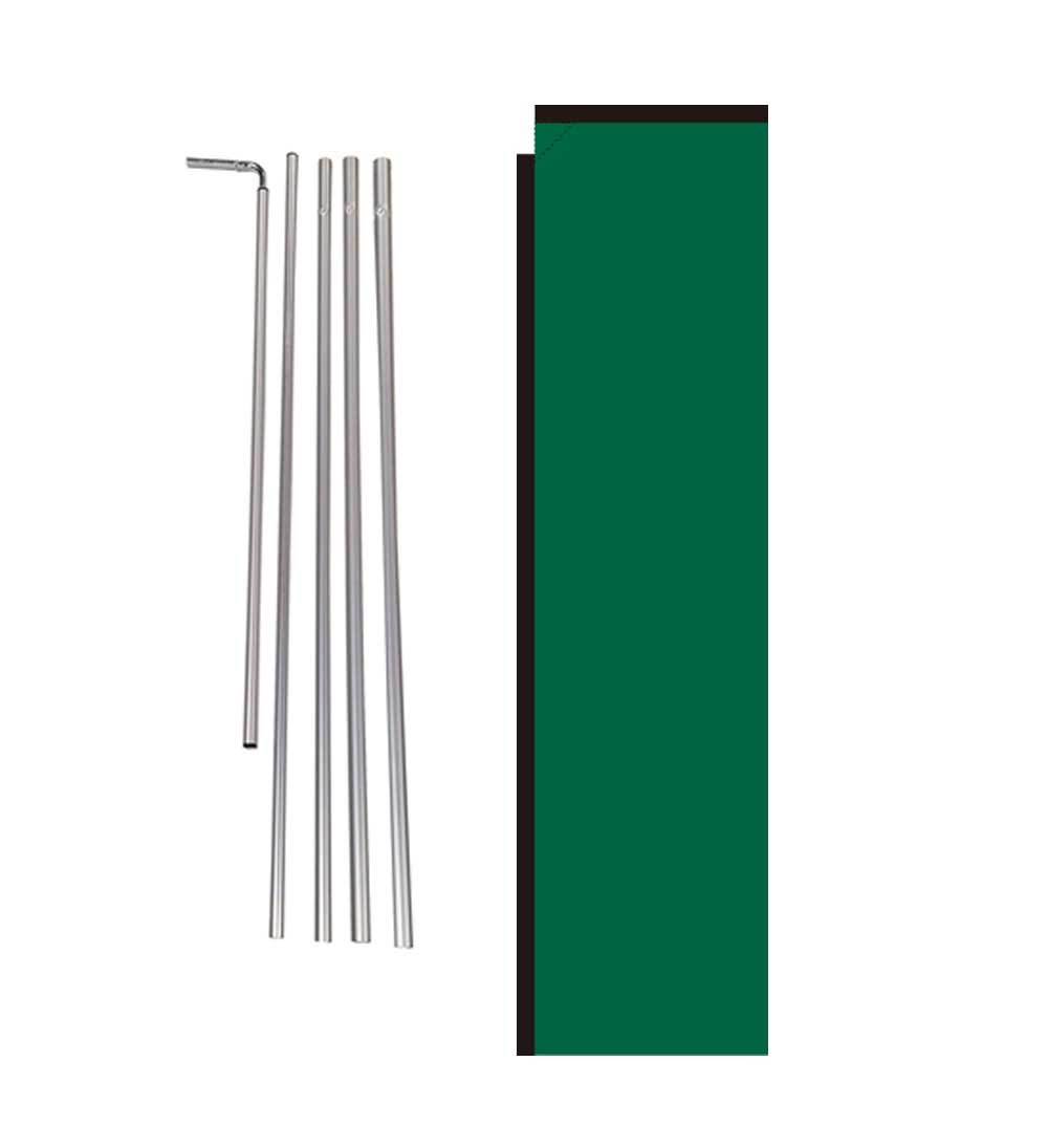 Solid Dark Green 15′ Advertising Rectangle Feather Banner Flag w/ pole+spike