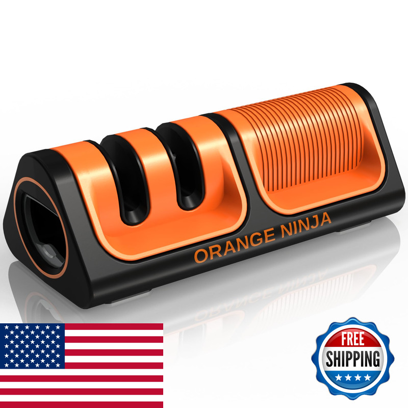 Sharp Pebble Orange Ninja Mini Knife Sharpener – Coarse Fine Blade Sharpener