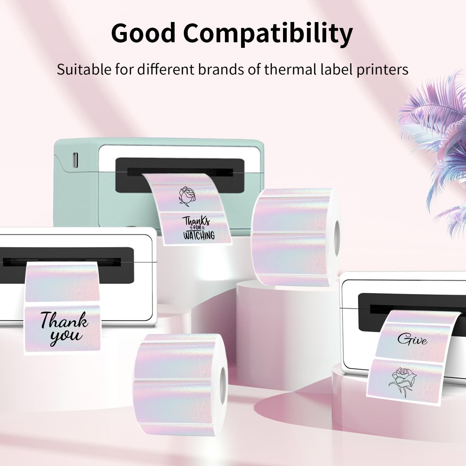 Transparent Clear Thermal Label Stickers, 2 x 1 Inch Printable Transparent St…