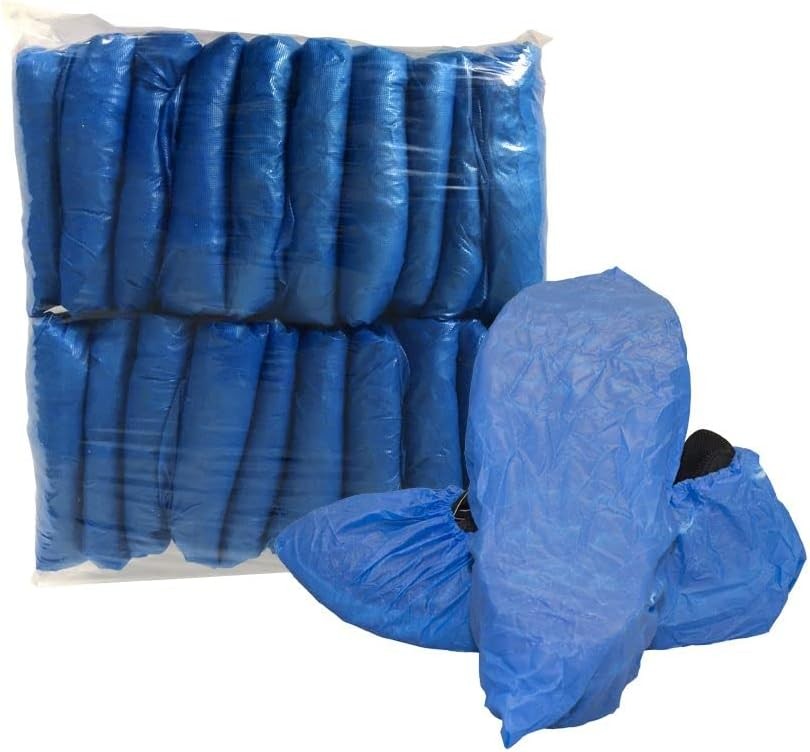 ® Disposable Polyethylene Shoe Covers Pack of 300 2X-Large Blue)