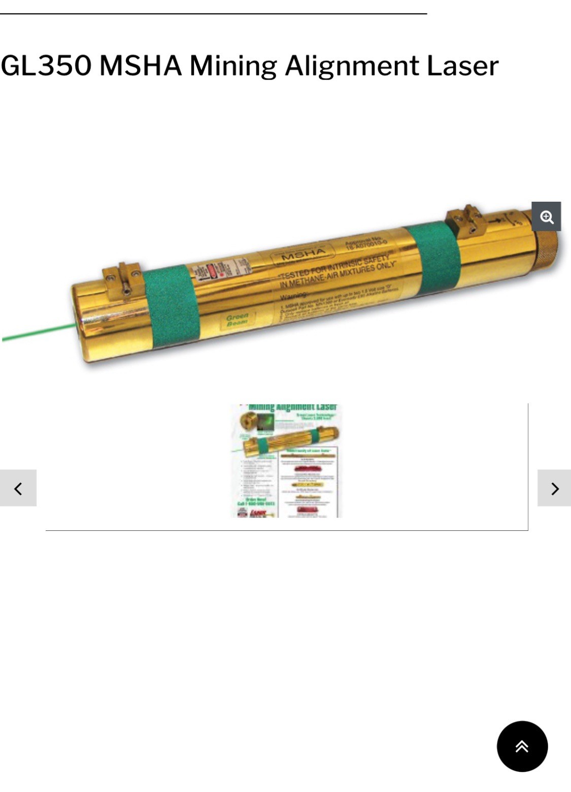 1 GL350 MSHA Approved Mining Laser
